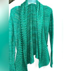#11 Women’s kirra Green & Gray Knit Longsleeve Sweater Cardigan